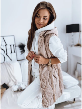 Dámska prešívaná vesta WELIA béžová FashionStreet TY3295 Dámska prešívaná vesta WELIA béžová FashionStreet TY3295