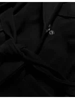 Čierny dámsky kabát s kožušinou (SASKIA) Čierny dámsky kabát s kožušinou (SASKIA)