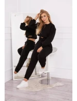 Zateplená súprava s krátkou mikinou čierna Zateplená súprava s krátkou mikinou čierna