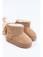 Dziecięce Ocieplane Botki Śniegowce Z Frędzlami Beżowe Mikyla