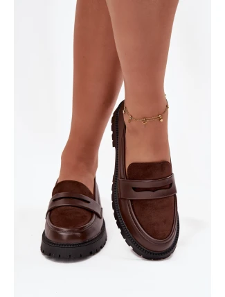 Dámske mokasíny z ekokože Cailen - čokoláda