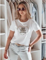 Dámske bavlnené tričko TEDDYCAP s potlačou medvedíka biele FashionStreet RY2745 Dámske bavlnené tričko TEDDYCAP s potlačou medvedíka biele FashionStreet RY2745