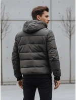 Pánska prešívaná zimná bunda s kapucňou sivá FashionStreet TX5073