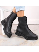 Pohodlné zateplené kožené topánky pre ženy Remonte W RKR622 black - Rieker Pohodlné zateplené kožené topánky pre ženy Remonte W RKR622 black - Rieker