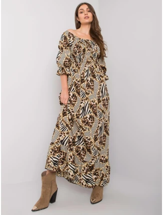 Šaty DHJ SK 13965.71P čierna a béžová