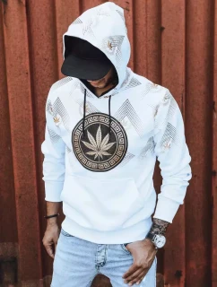 Pánska biela mikina s potlačou FashionStreet BX5315
