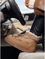 Dámske zateplené snehové topánky LUXSNUG camel FashionStreet ZY0570 Dámske zateplené snehové topánky LUXSNUG camel FashionStreet ZY0570