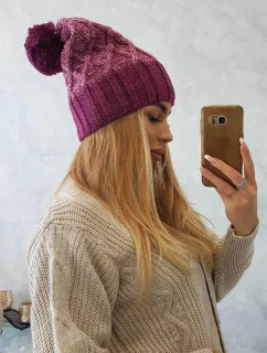 Milano fleecová čiapka K203 pink melange+dark pink