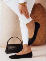 Dámske semišové baleríny s plochým podpätkom GLAMINO black FashionStreet ZY0763