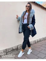 Dámska bavlnená zimná bunda s kožušinou Caramel (xw793x)
