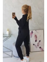 Súprava mikiny s dlhšou stranou čierna Súprava mikiny s dlhšou stranou čierna