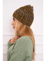 Veselá fleecová čiapka K225 black+mustard