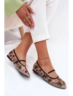 Baleriny Z Haftem I Paskiem Czarne Lilindraen