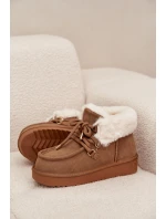 Śniegowce Damskie Z Naturalnego Zamszu D.Franklin DFSH375006 Camel