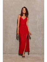 Dlhé šaty SUK0427 červené - Roco Fashion