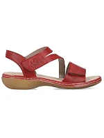 Pohodlné kožené sandále Rieker W RKR685 red