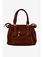 Kožená kabelka z ekologické semiše Camel Vessia