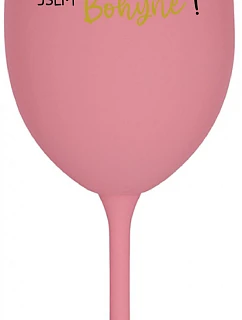 VÍNO JE NÁPOJ BOHOV. JA SOM BOHYŇA! - ružový pohár na víno 350 ml