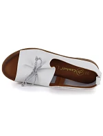 Dámske kožené topánky s otvorenou špičkou biele Cambell 19388