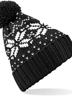 Beechfield B 456 Čiapka Fair Isle Snowstar® 53.0456 čierna/biela