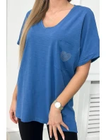 Bavlnená blúzka s džínsovým vreckom