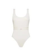 Dámske jednodielne plavky Monogram Rib KW0KW02151-PGA - Calvin Klein