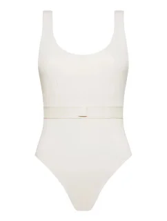 Dámske jednodielne plavky Monogram Rib KW0KW02151-PGA - Calvin Klein