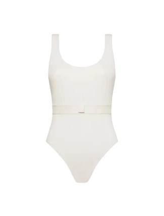 Dámske jednodielne plavky Monogram Rib KW0KW02151-PGA - Calvin Klein