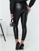 Dámske nohavice z voskovanej kože WAXSTEP black FashionStreet UY2318