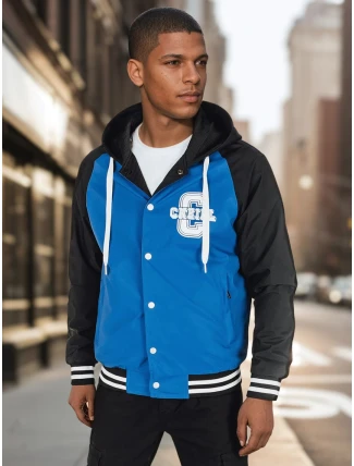 Pánska bunda bomber s kapucňou modrá FashionStreet TX5023
