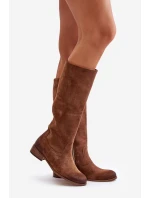 Dámske semišové čižmy do polovice lýtok na zips Lewski 3616 Brown Dámske semišové čižmy do polovice lýtok na zips Lewski 3616 Brown