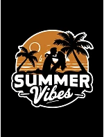 Pánske bavlnené tričko s potlačou Summer Vibes čierne FashionStreet NX044R Pánske bavlnené tričko s potlačou Summer Vibes čierne FashionStreet NX044R