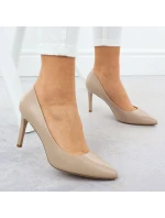 Béžové lodičky na podpätku Sergio Leone 1339