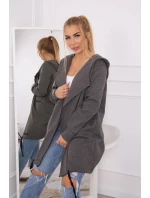 Zateplená bunda s kapucňou v grafitovej farbe