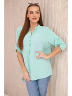 Blúzka s predĺženým chrbtom mätou Blúzka s predĺženým chrbtom mätou