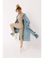 M734 Rebrované pletené legíny - béžové