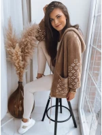 Dámska alpaková bunda s kapucňou WINONA camel FashionStreet NY0612
