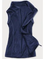 Tmavomodrá plyšová dámska vesta (HH003-50)