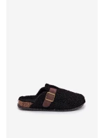 Klapki Damskie Z Futerkiem Typu Baranek Czarne Lorivine