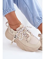 Dámske kožené tenisky GOE TT2N4012 Beige Dámske kožené tenisky GOE TT2N4012 Beige