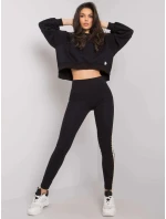 Dámske legíny RV LG 7324.63 Black with gold - Rue paris