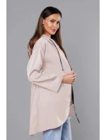 Svetlo béžový tenký asymetrický dámsky prehoz cez oblečenie (B8117-46) Svetlo béžový tenký asymetrický dámsky prehoz cez oblečenie (B8117-46)