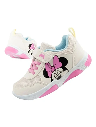 Detská športová obuv Leomil tenisky minnie mouse na suchý zips LED
