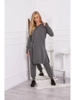 Súprava mikín s dlhšou stranou grafitová