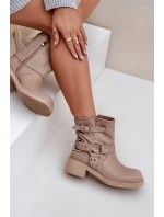 Dámske kožené nízke topánky s remienkami Zazoo 3644 Beige Dámske kožené nízke topánky s remienkami Zazoo 3644 Beige