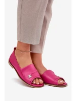 Skórzane Eleganckie Baleriny Z Odkrytymi Palcami Zazoo 1865 Fuksja Skórzane Eleganckie Baleriny Z Odkrytymi Palcami Zazoo 1865 Fuksja