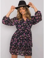 WN SK 21049 šaty.38X čierna a ružová