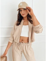 Dámska bunda bomber MADDIE camel FashionStreet RY2319 Dámska bunda bomber MADDIE camel FashionStreet RY2319
