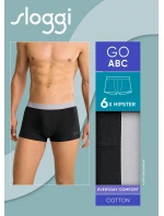 Pánske boxerky GO ABC 2.0 Hipster 6P - BLACK - black 0004 - SLOGGI Pánske boxerky GO ABC 2.0 Hipster 6P - BLACK - black 0004 - SLOGGI
