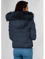 Dámska krátka zimná prešívaná bunda Dark Blue (7694)